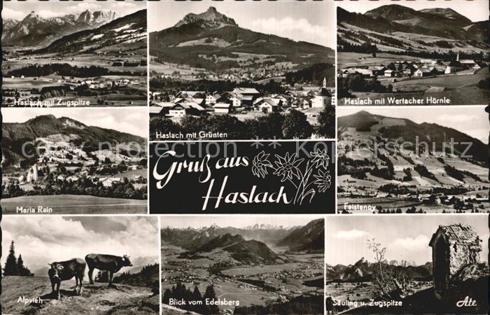 Haslach Oy mit Zugspitze Gruenten Wertscher Hoernle Faistenoy Saeuling Edelsberg
