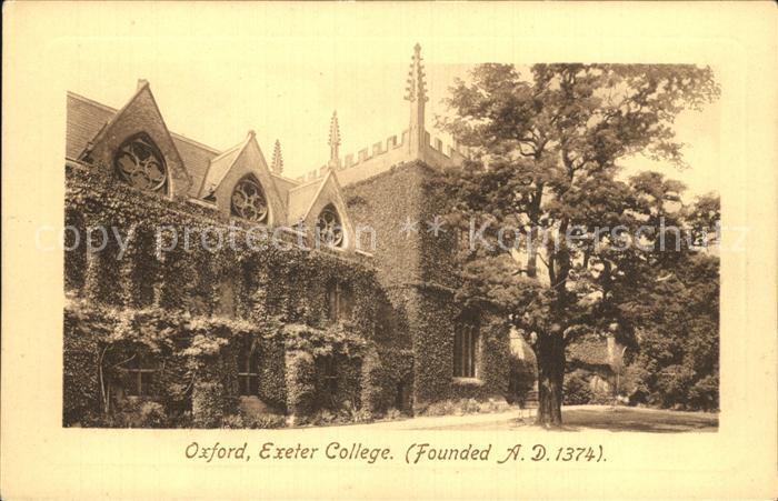 Oxford Oxfordshire Exeter College founded 14th century