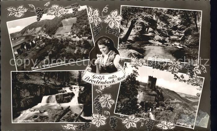 Brodenbach Blick vom Kriegerdenkmal Ehrbachklamm Ehrenburg Donnerloch Wasserfall