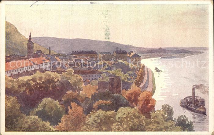 Hainburg Donau Kuenstlerkarte Erste KK Priv. Donau Dampfschiffahrtsgesellschaft