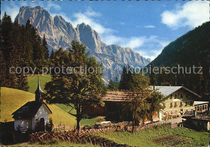 Weissbach Lofer Hirschbuehel Mooswacht Gasthof Kapelle Grenze Loferer Steinberge