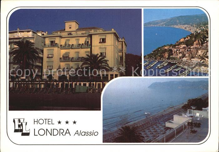 ALAssIO Savona Liguria IT Hotel Londra Panorama Kueste Strand