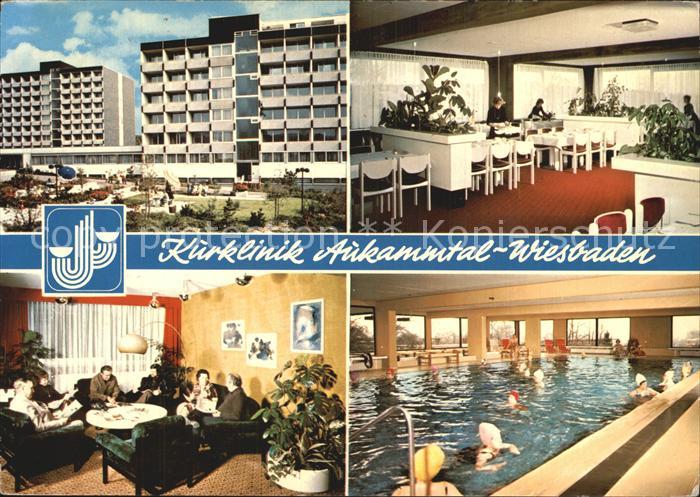 Wiesbaden Kurklinik Aukammtal Aufenthaltsraum Restaurant Hallenbad