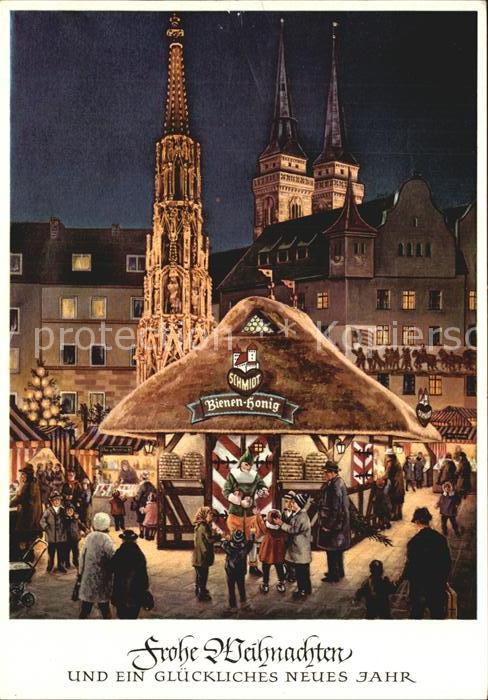 NueRNBERG  CITY Christkindles Markt Tuerme St Sebalduskirche Schoener Brunnen L