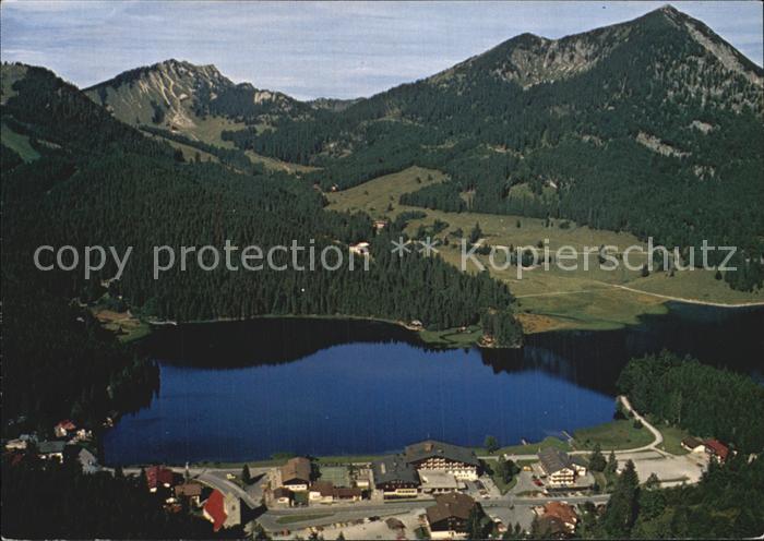 Spitzingsee mit Blick zur Bodenschneid Brecherspitze Mangfallgebirge Fliegeraufn