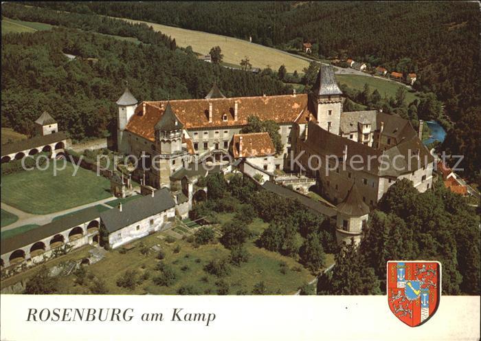 Rosenburg-Kamp Burg Torturm Turnierhof Arkaden Fliegeraufnahme