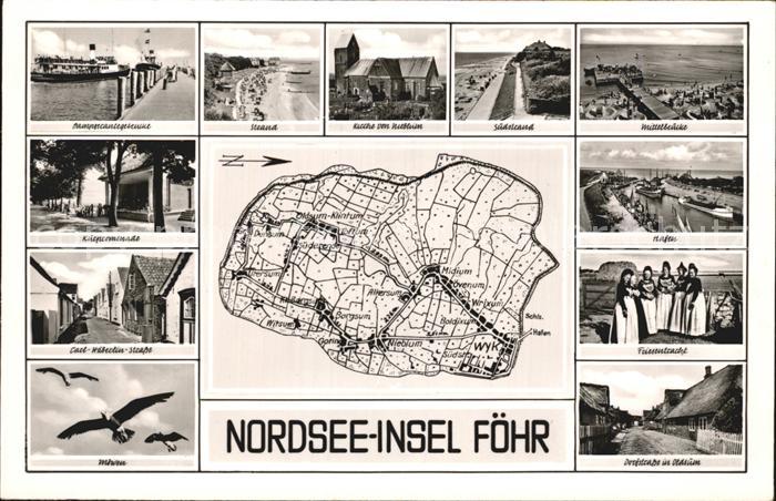 Insel Foehr Dampferanlegestelle Strand Kirche Nieblum Carl Haeberlin Str Hafen F