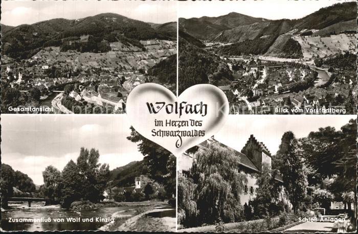 Wolfach Totalansichten Zusammenfluss von Wolf und Kinzig Schloss Anlagen