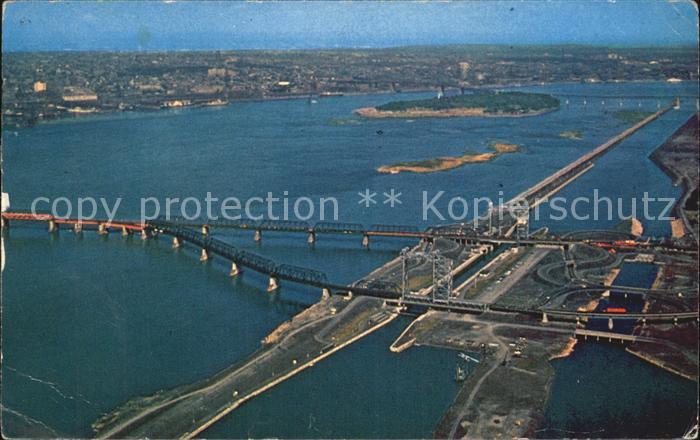 Montreal Quebec Aerial view of the St Lambert Lock