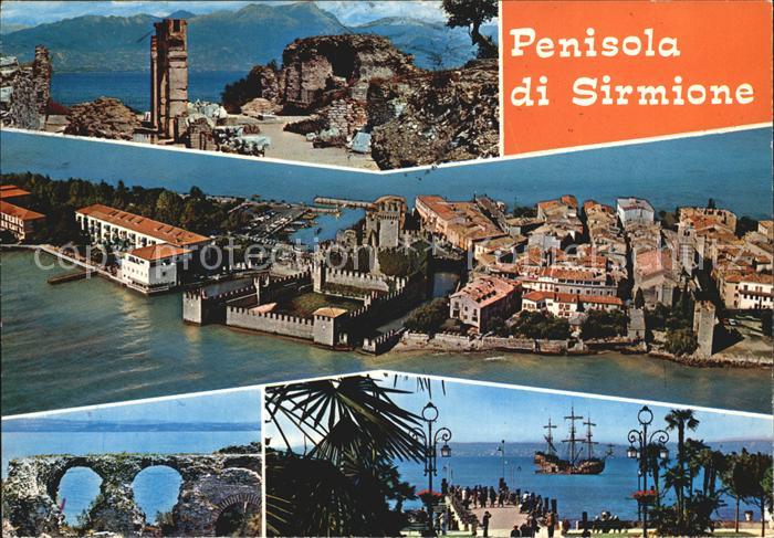 Sirmione Lago di Garda Teilansichten Fliegeraufnahme