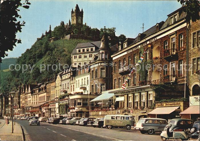 Cochem Mosel Uferstrasse Schlossblick