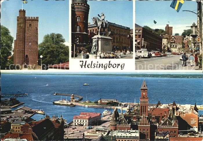 Helsingborg Schloss Reiterstandbild Hafenpartie