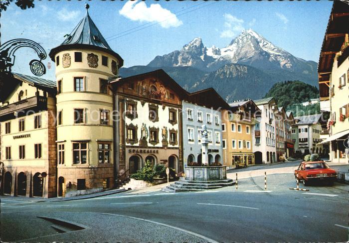 BERCHTESGADEN Bayern Marktplatz mit Watzmann