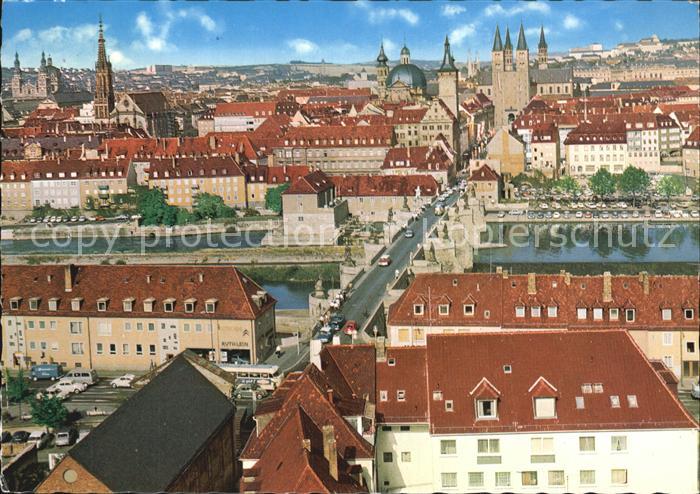 WueRZBURG Bayern Stadtblick Alte Mainbruecke
