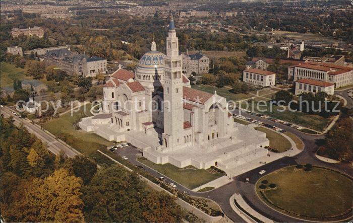 Washington DC Aerial view of the National Shrine of the Immaculate Conception