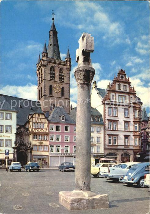TRIER CITY Marktplatz Saeule Kirche
