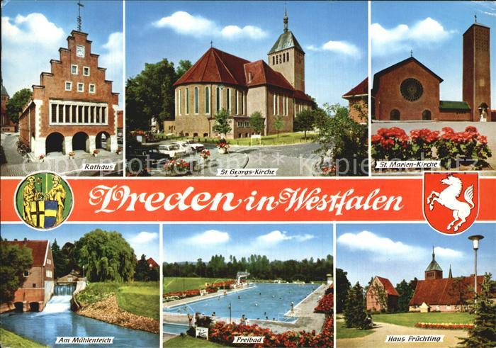 Vreden Rathaus St Georgs Kirche St Marien Kirche Muehlenteich Freibad Haus Fruec