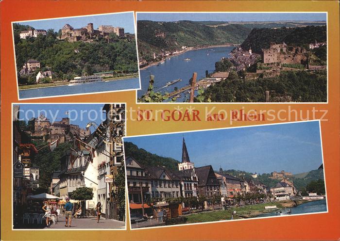St Goar Rheinpartie Schloss Panorama Strassenpartie