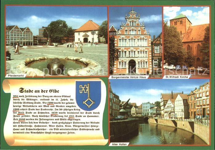 Stade Niederelbe Pferdemarkt Buergermeistr Hintze Haus St Wilhadi Kirche Alter H