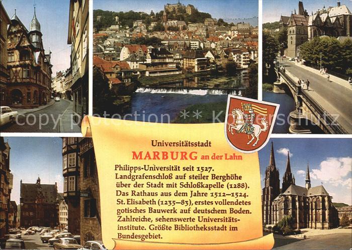 Marburg Lahn Strassenpartien Schloss Kapelle Kirche