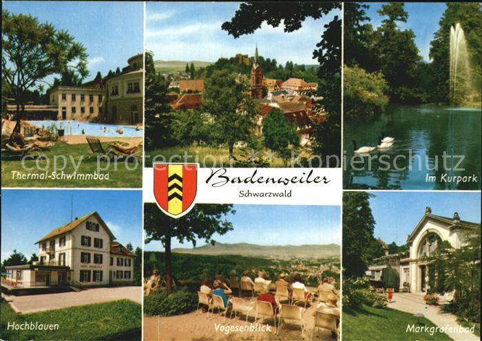 BADENWEILER BW Thermal Schwimmbad Teilansicht Kurpark Fontaene Hochblauen Vogese
