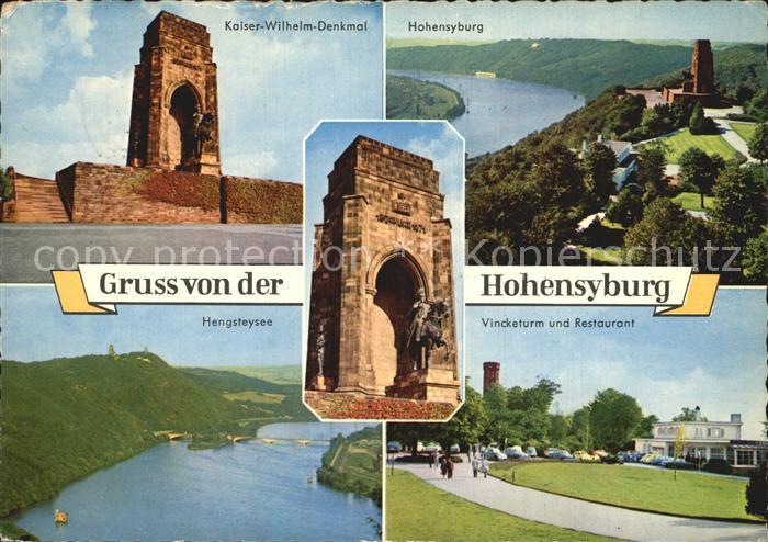 Hohensyburg Kaiser Wilhelm Denkmal Hohensyburg Hengsteysee Vincketurm und Restau