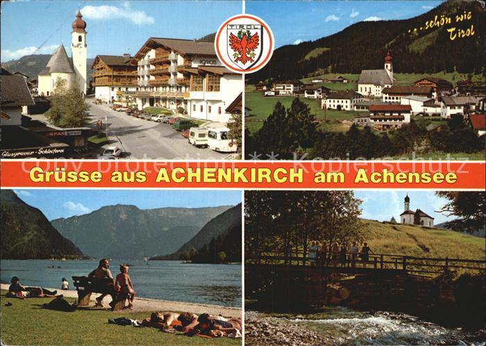 Achenkirch Pfarrkirche Dorfzentrum Ortsansicht Strand Achensee St Anna Kapelle