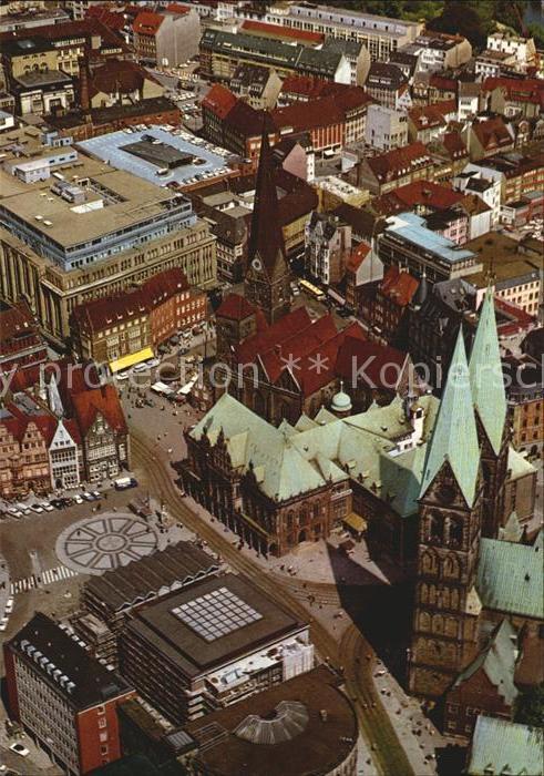 BREMEN  CITY Marktplatz Fliegeraufnahme
