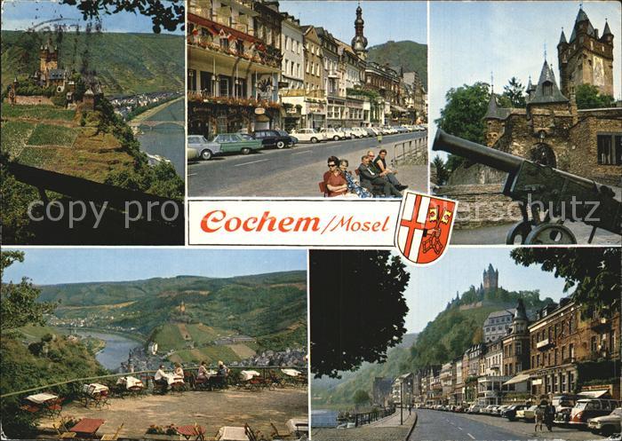 Cochem Mosel Schloss Strassenpartien Panorama Kanone