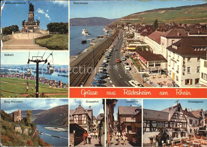 Ruedesheim Rhein Niederwalddenkmal Seilbahn Rheinstrasse Burg Rheinstein Drossel