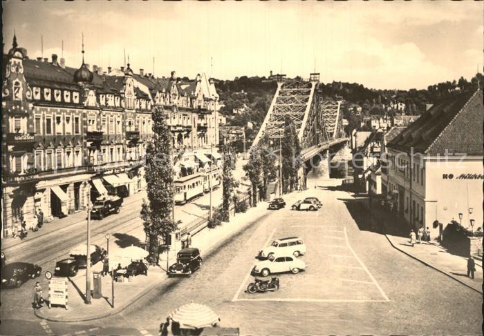 DRESDEN Elbe Elbbruecke Blaues Wunder