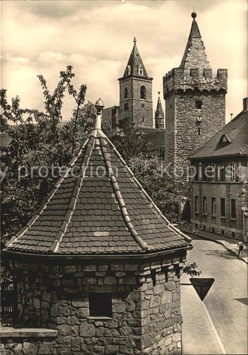 Stassfurt Turmgasse mit Eulenturm und Schiefem Turm
