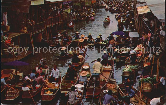 Thailand Rajburi Province Damnernsaduak Schwimmende Markt