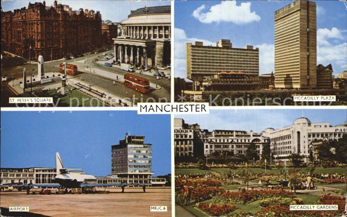 Manchester Airport Peter Square Piccadilly Plaza Gardens