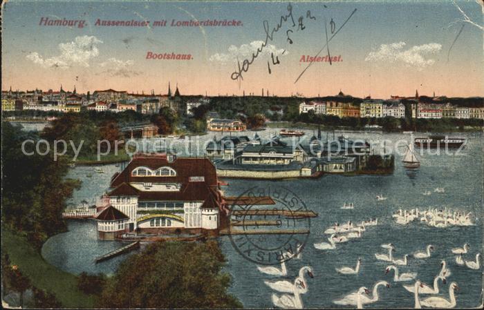 HAMBURG  CITY Aussenalster Lombardsbruecke Bootshaus
