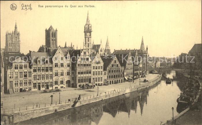Gand Belgien Panorama Quai aux Herbes