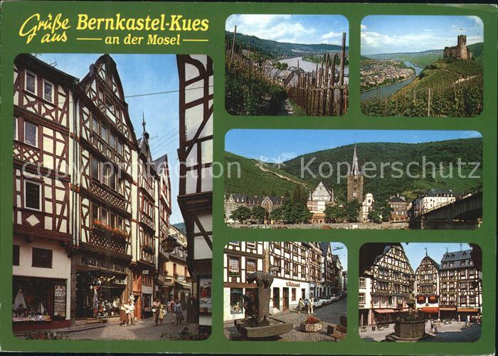 BERNKASTEL-KUES Berncastel Rheinland-Pfalz Weinort Mosel Ortsansicht Burg