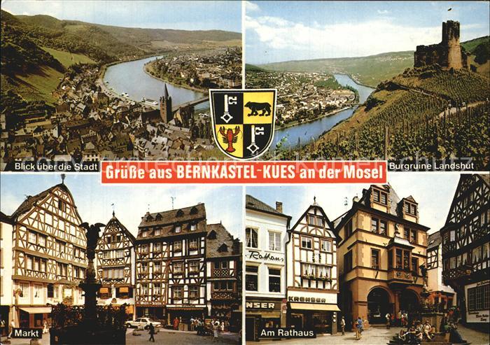 BERNKASTEL-KUES Berncastel Rheinland-Pfalz Burgruine Landshut Markt Rathaus Stad