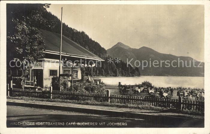 Walchensee Cafe Bucherer mit Jochberg