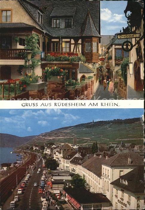 Ruedesheim Rhein Drosselgasse und Rheinstrasse