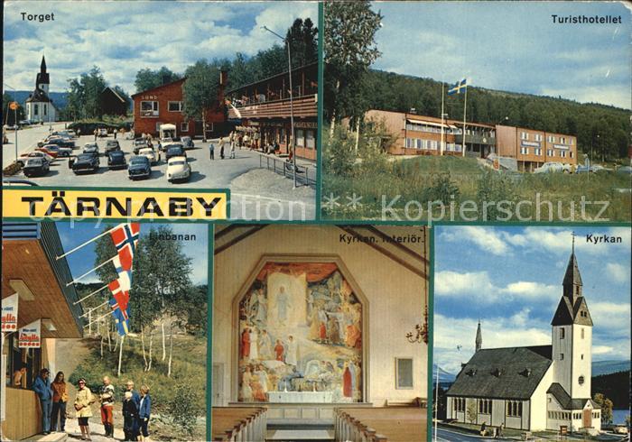 Schweden Tarnaby Lappland Torget Kyrkan