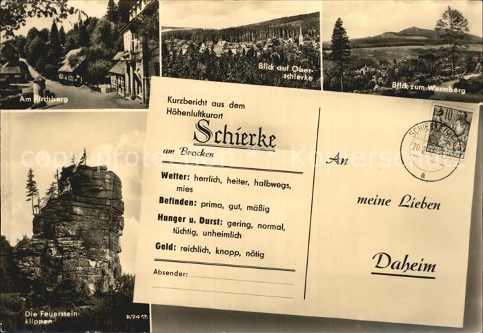 Schierke Harz Wurmberg Feuersteinklippen Kirchberg