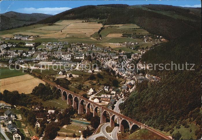 Willingen Sauerland Fliegeraufnahme mit Viadukt