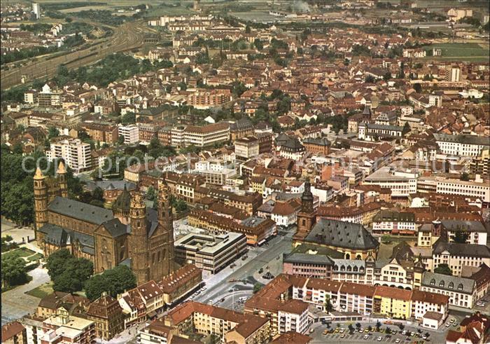 Worms Rhein Fliegeraufnahme