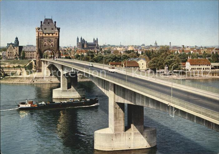 Worms Rhein mit Nibelungenbruecke