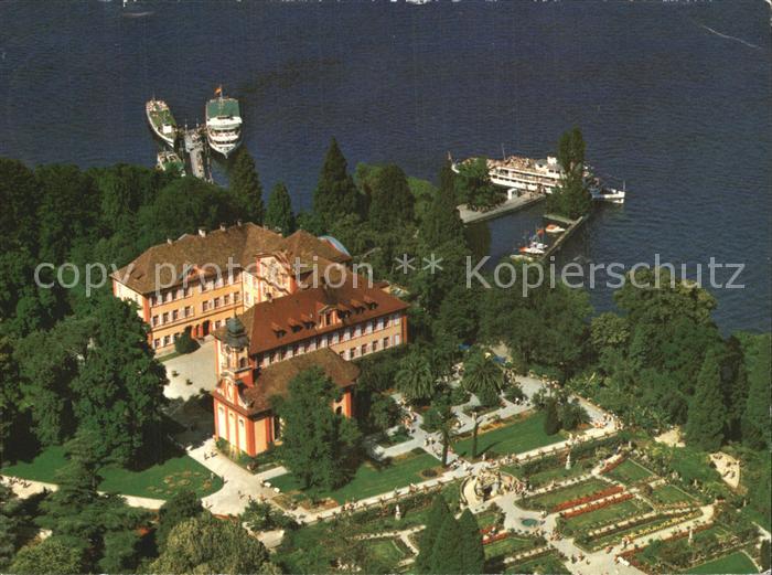 Insel Mainau Fliegeraufnahme Schloss Kirche Rosengarten Bodensee
