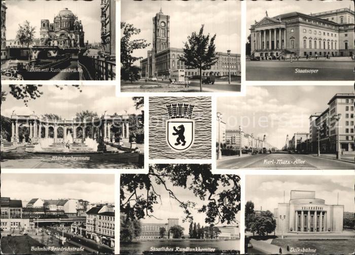 BERLIN  CITY Staatsoper Volksbuehen Rathaus Bahnhof-Friedrichstrasse Dom