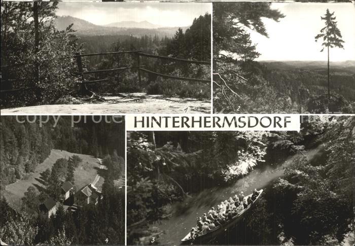Hinterhermsdorf Blick vom Taubenstein und Koenigsplatz Kirnitzschtalklamm Nieder