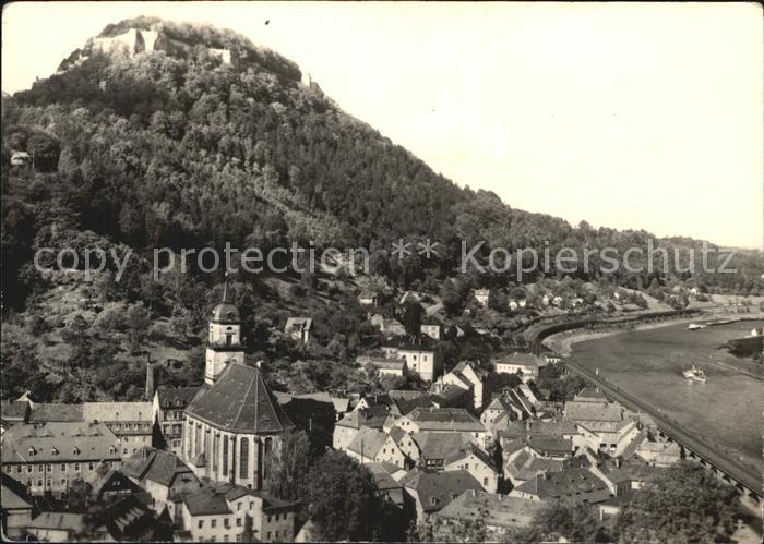 Koenigstein Saechsische Schweiz Stadt mit Festung