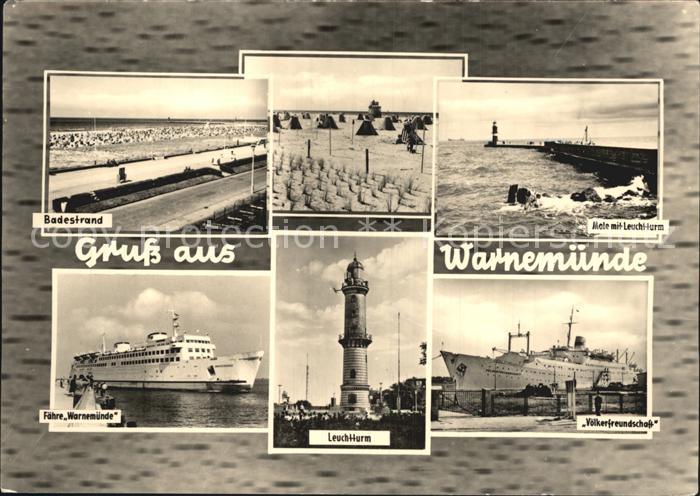 Warnemuende Ostseebad Mole Leuchtturm Strand Faehren